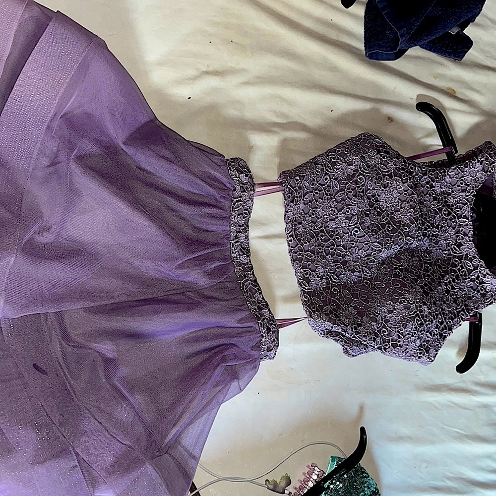 Purple formal two piece dress